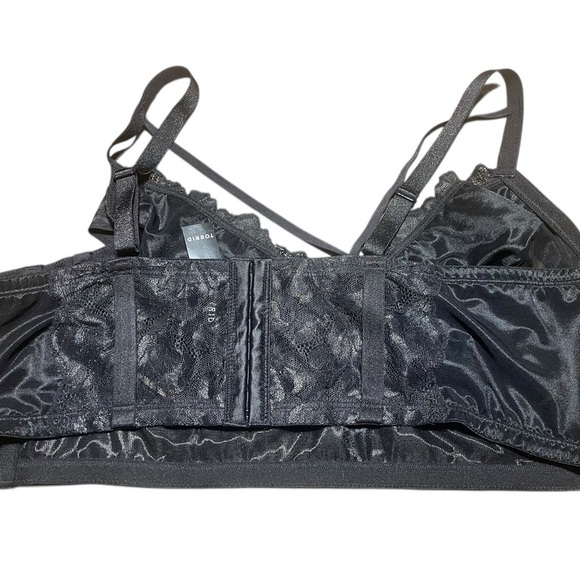 Torrid Black Lace Satin Strappy Bralette Size 3 #FeelTheFit Underwire Plus NWT - Picture 8 of 9